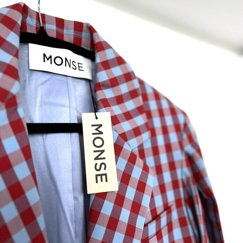 NWT Monse Check Tied Back/Split Sleeve Jacket S 2023 Runway - Picture 8 of 8